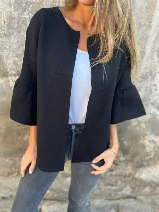 Damen Modische Strickjacke mit weitem Ärmel EB