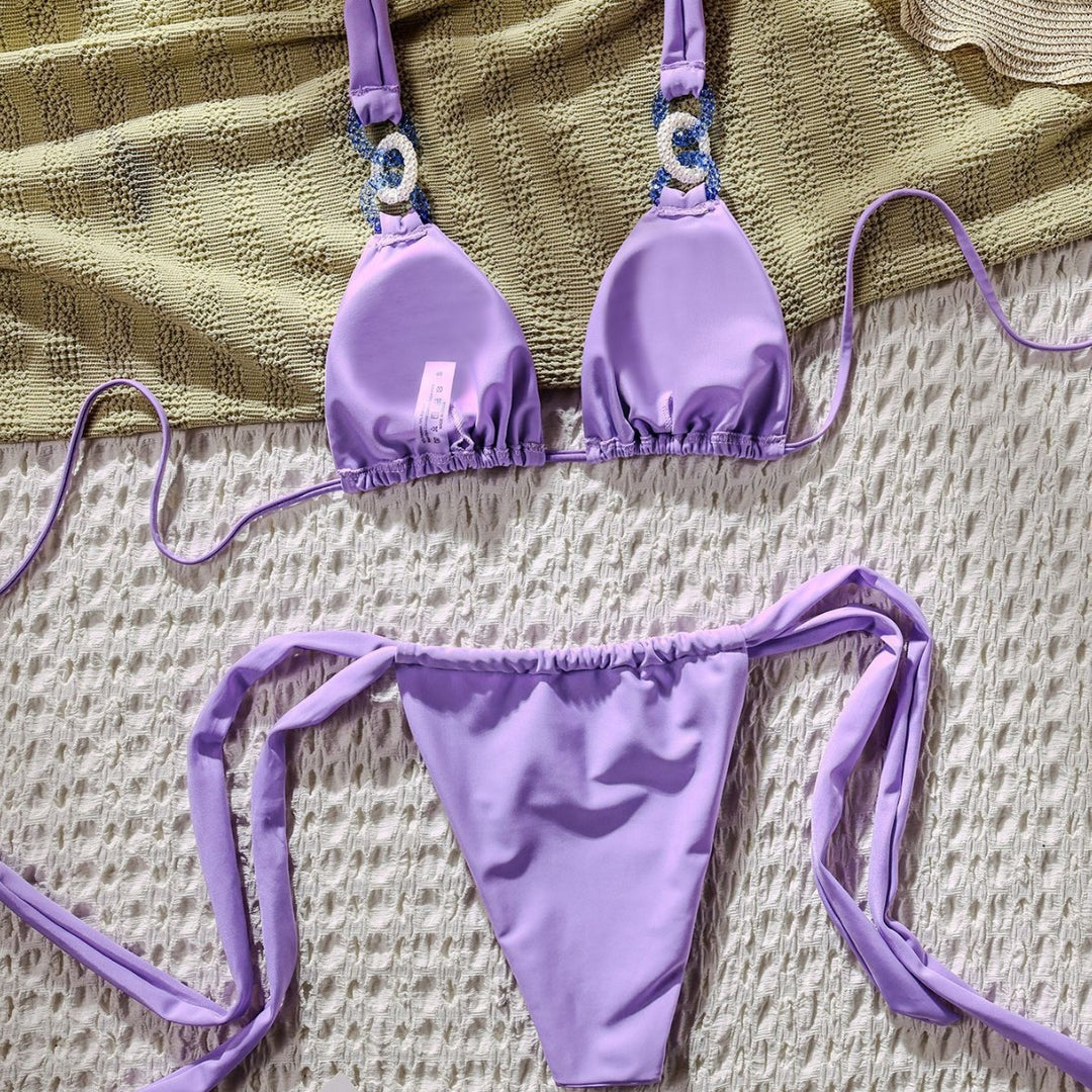 Damen Triangel-Bikini mit modischen Applikationen EB