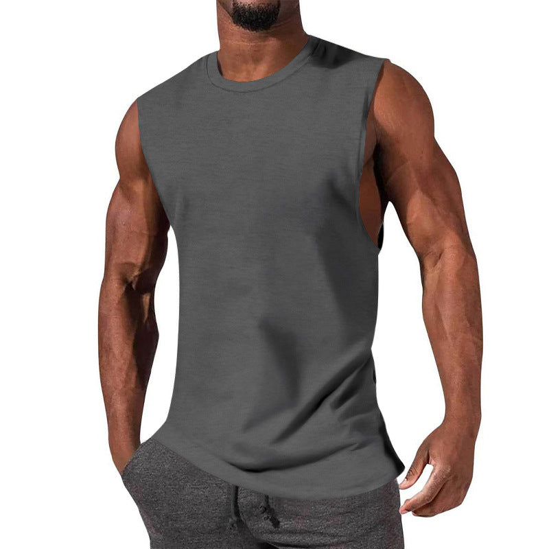 Herren nan athletisches Tanktop mit extra tiefem Armanschnitt und elastischem Baumwollmix EB