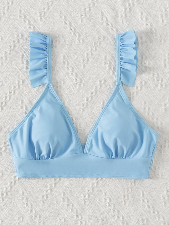 Damen Triangel-Bikinioberteil mit Rüschen EB