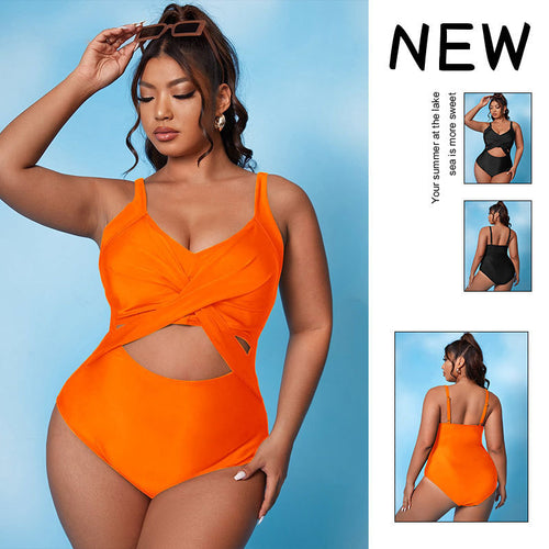 Damen einteiliger Badeanzug mit raffiniertem Wickel-Design und strategischen Cut-Outs EB