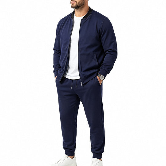 Herren nan sportives zweiteiliges Jogginganzug-Set mit Bomberjacke und konisch zulaufender Jogginghose EB