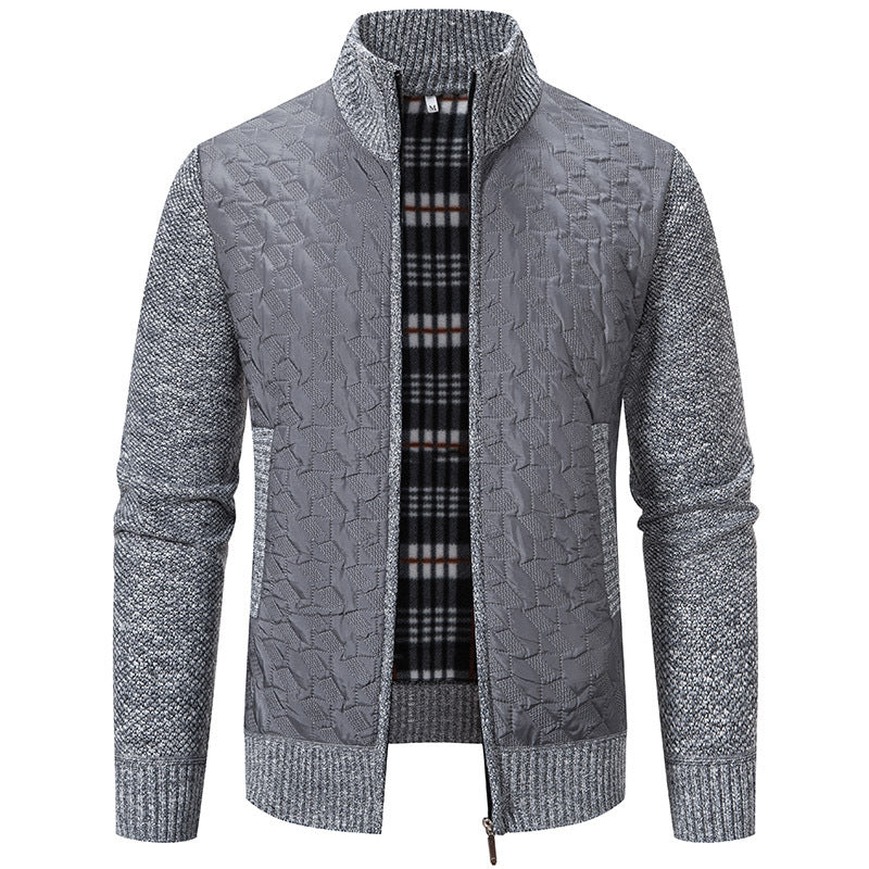Herren modische Steppjacke mit hohem Kragen und strukturiertem Design EB