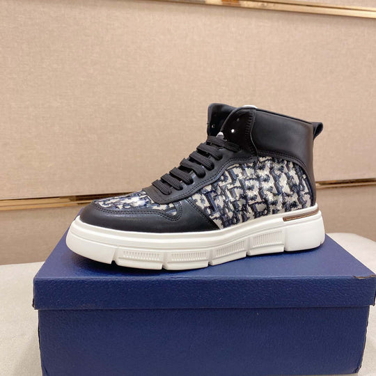 Damen High-Top Sneakers mit modischem Oberflächenmuster und strapazierfähiger Sohle EB