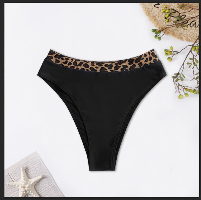 Damen Hochtailliertes Bikiniunterteil mit animalischem Muster EB