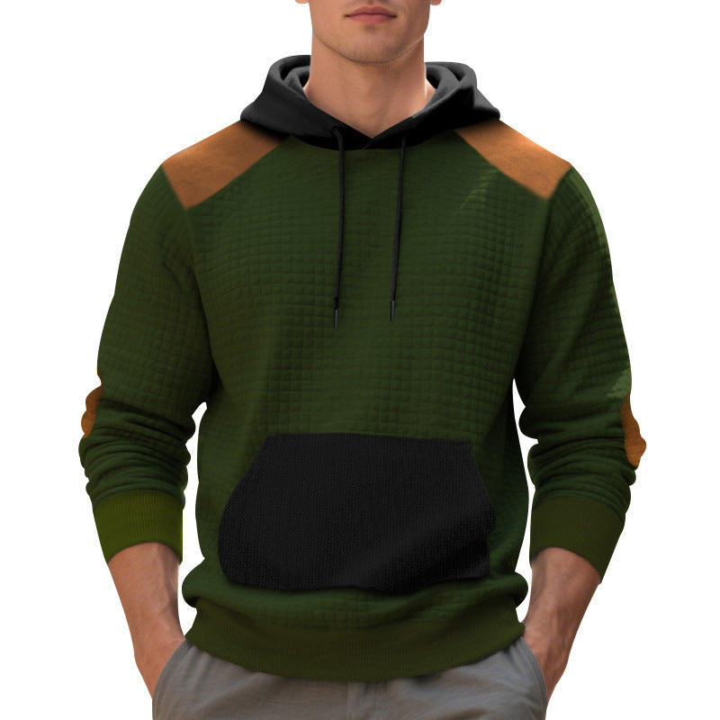 Herren modischer Kapuzenpullover mit strukturiertem Design und praktischen Taschen EB