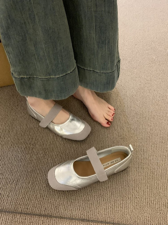 Damen Ballerina-Pumps mit verstellbarem Riemchen und elastischen Komfortsohle EB