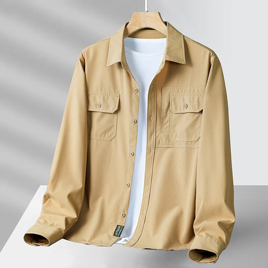 Herren nan strukturiertes Overshirt aus atmungsaktivem Ripstop mit zwei Klappbrusttaschen EB