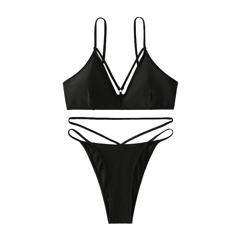 Damen Designreicher Bikini mit angesagtem Cut-Out und verstellbaren Trägern EB
