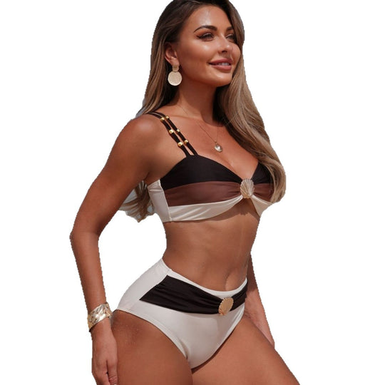 Damen Designer-Bikini mit dekorativen Trägern EB
