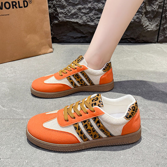 Damen modische Sneakers mit einzigartigem Leo-Design und bequemer Sohle EB