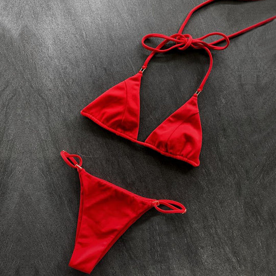 Damen Triangel-Bikini mit Raffung und verstellbaren Trägern EB