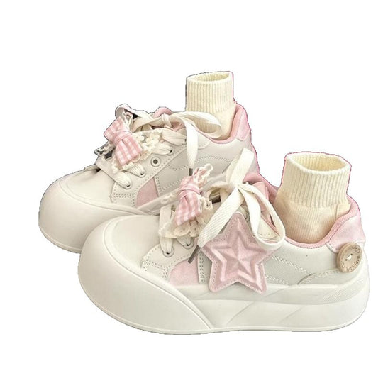 Damen Sneakers aus hochwertigem Leder mit modischem Socken-Design von EB