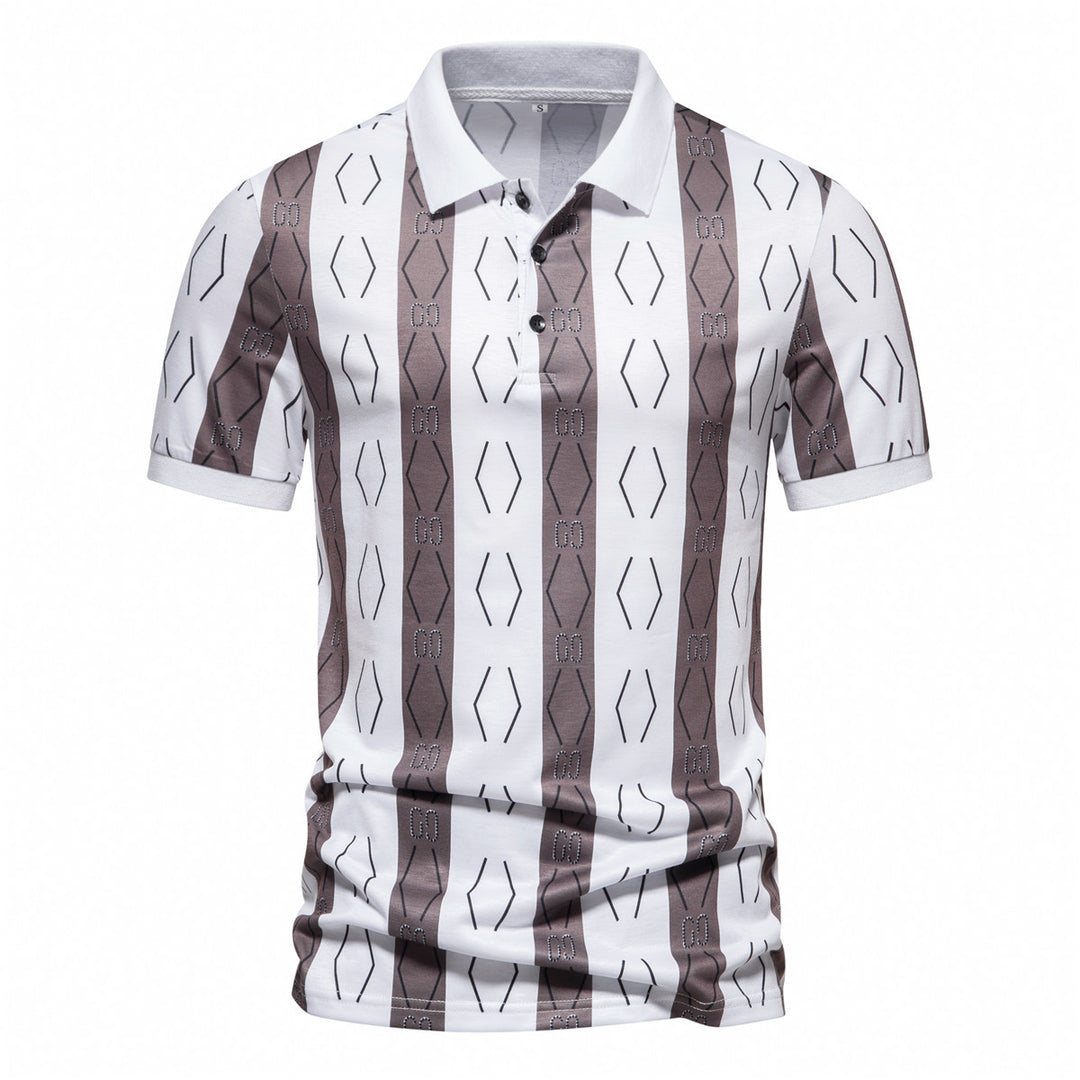 Herren Poloshirt mit einzigartigem grafischen Muster und modernem Kragen EB
