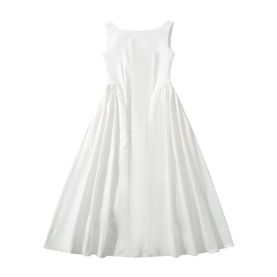 Damen Maxikleid mit elegantem, fließendem Schnitt und Rundhalsausschnitt EB