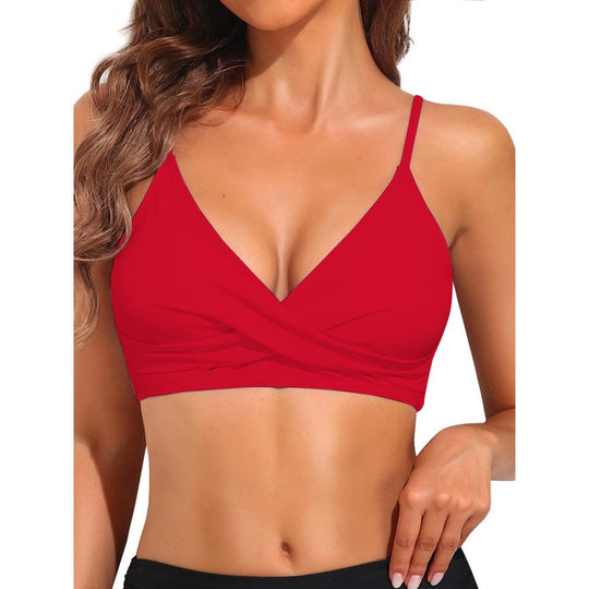 Damen Sportliches Bikini-Oberteil mit Wickel-Design EB
