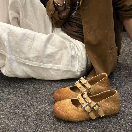 Damen Mokassins mit modischer Schnallenverzierung und komfortablem Fußbett EB
