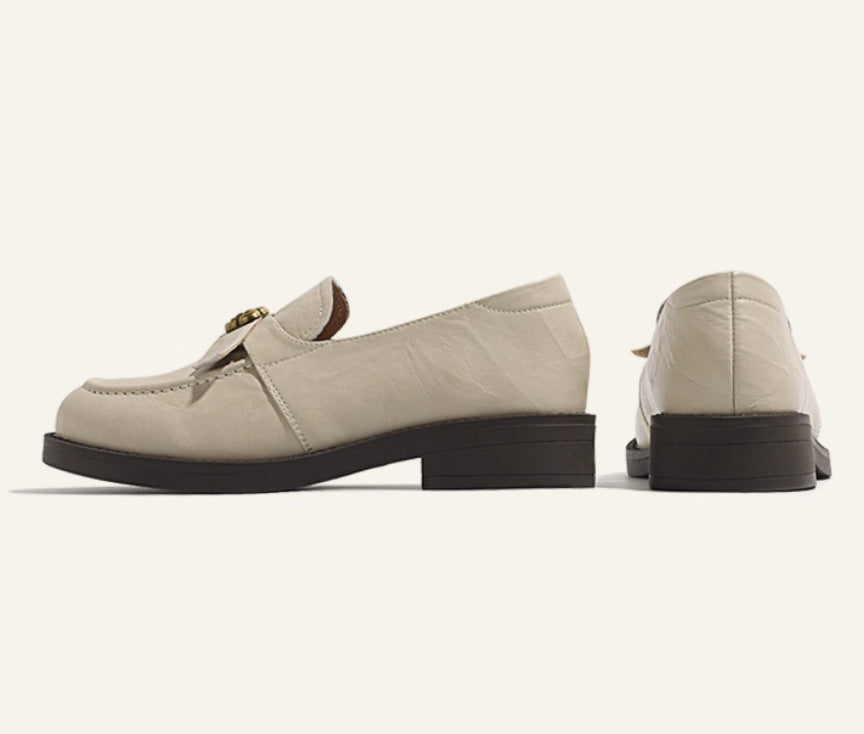 Damen elegante Mokassins mit modischem Schleifen-Design und dekorativem Schnallenverschluss EB