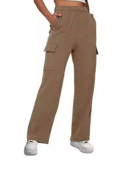 Damen Cargo-Hose mit weitem Bein und praktischen Seitentaschen EB