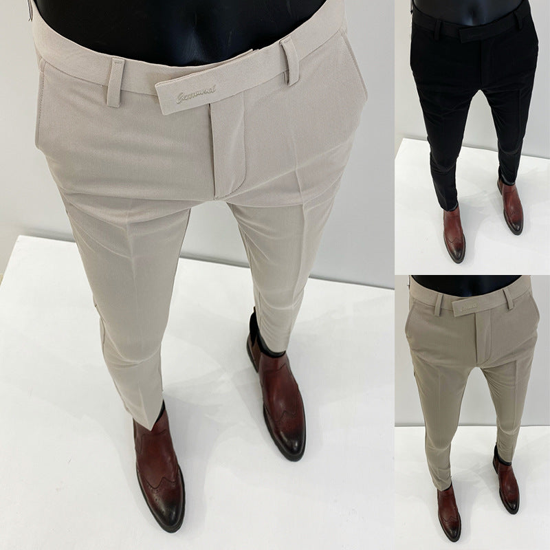 Herren nan schlanke elegante Anzughose mit Stretchbund, Bügelfalte und schmal zulaufendem Bein EB