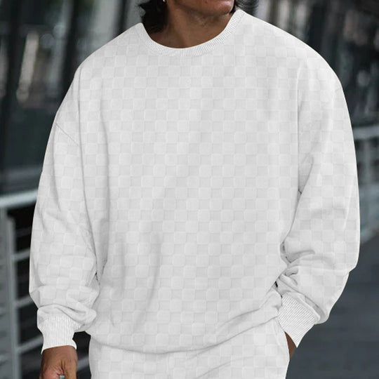 Herren lässiger Oversize-Pullover mit strukturierter Oberfläche und weitem Schnitt EB