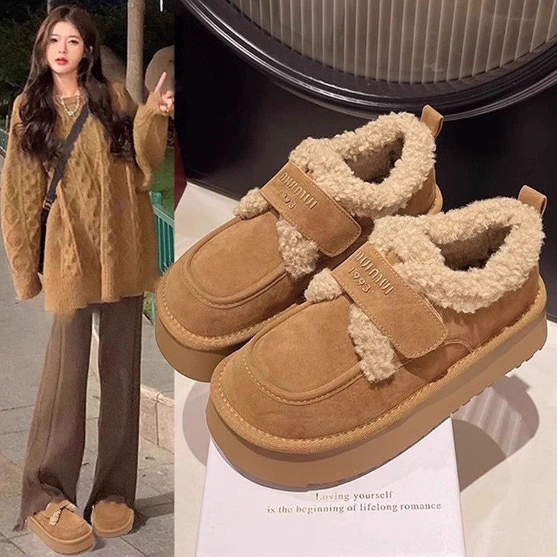 Damen Komfort-Sneaker mit kuscheligem Innenfutter und praktischem Klettverschluss EB