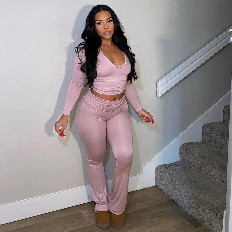 Damen enganliegendes Oberteil und Leggings Set EB