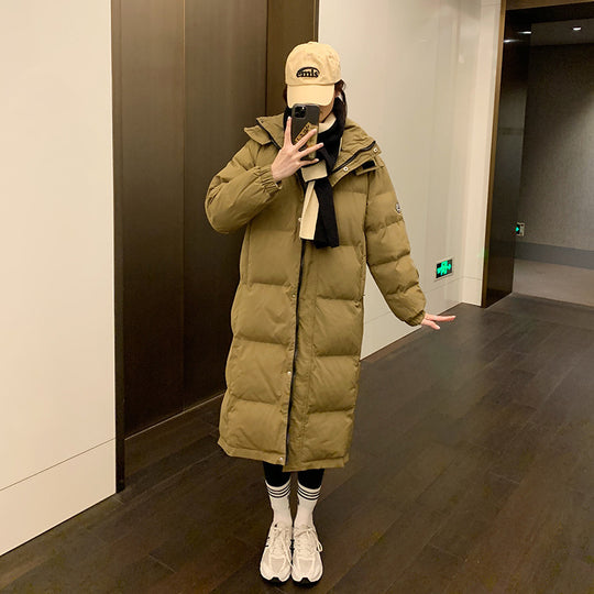 Damen Lange isolierte Winterjacke mit Kapuze und zusätzlichen Innentaschen EB