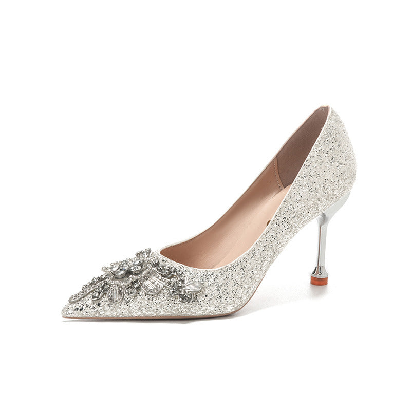 Damen Glamouröse High Heels mit funkelnden Strassverzierungen EB
