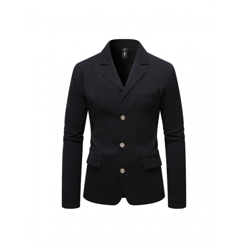 Herren eleganter Blazer mit strukturiertem Design und praktischen Taschen EB