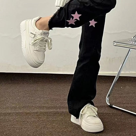 Damen Plateau-Sneaker mit modischem Design und bequemer Dämpfung EB