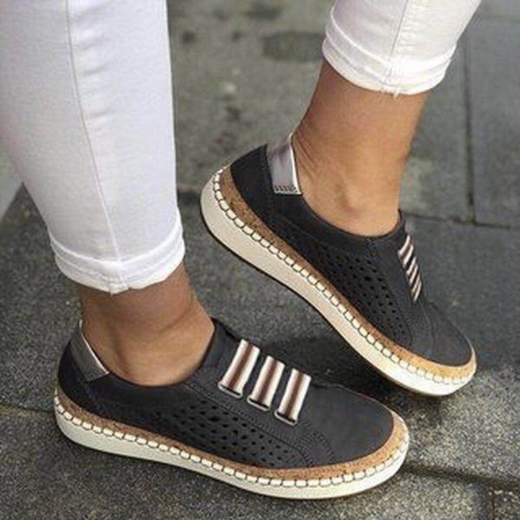 Damen sportliche Slip-On Sneakers mit luftdurchlässigem Obermaterial EB