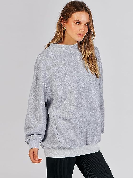 Damen lässiger Oversized Pullover mit schmalem Bund EB
