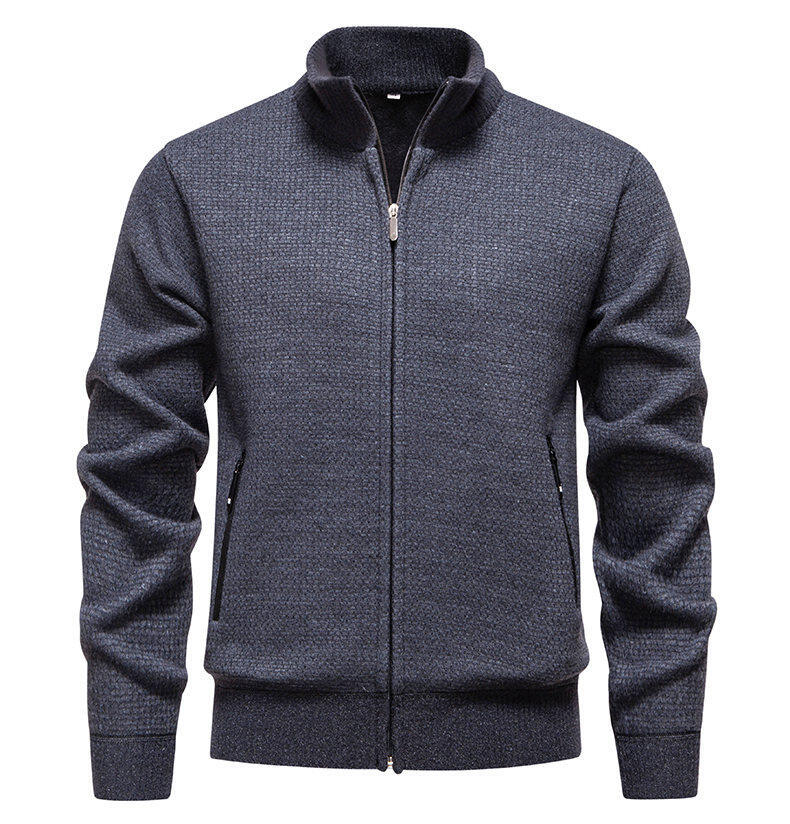 Herren Strickjacke mit modernem Zipper und seitlichen Reißverschlusstaschen EB