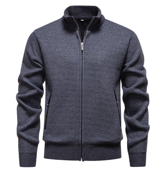 Herren Strickjacke mit modernem Zipper und seitlichen Reißverschlusstaschen EB
