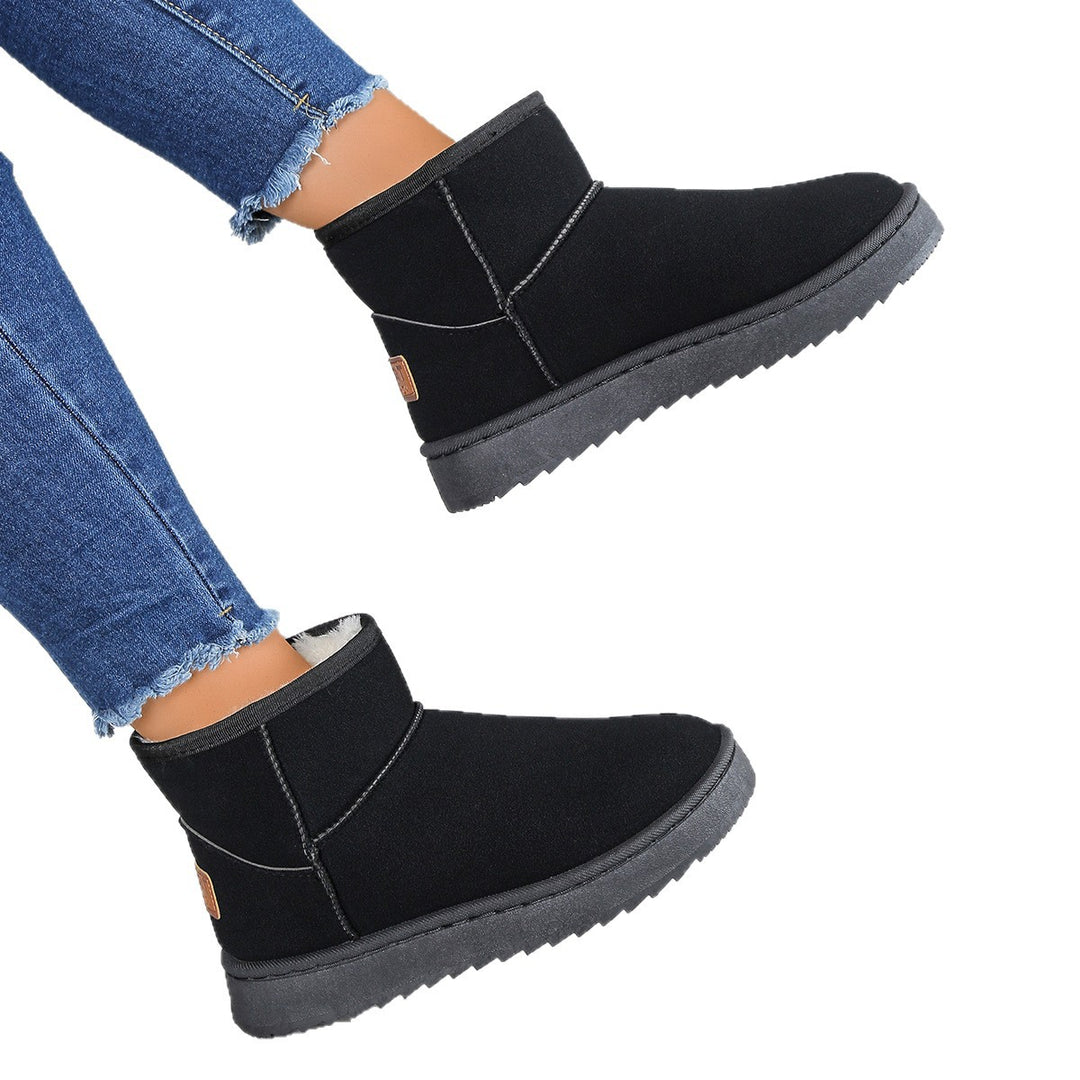 Damen modische Winterstiefeletten mit warmem Innenfutter und rutschfester Sohle EB