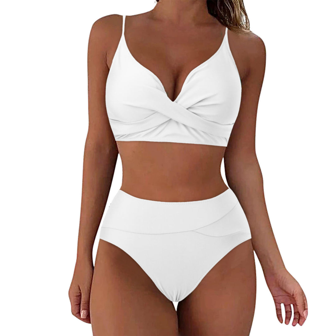 Damen Hochtailliertes Bikini-Set mit raffiniertem Twist-Oberteil EB