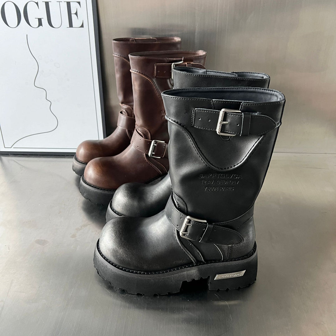 Damen modische Stiefel mit markantem Design und robustem Profil EB