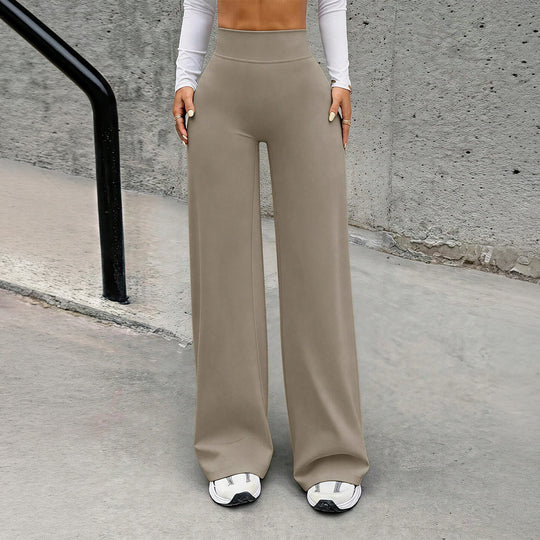 Damen nan hochgeschnittene formende Loungehose mit weitem Schlag und nahtlosem Komfortbund EB