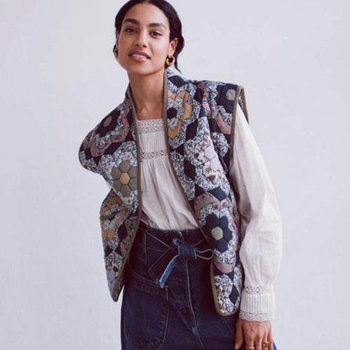 Damen Patchwork-Weste EB