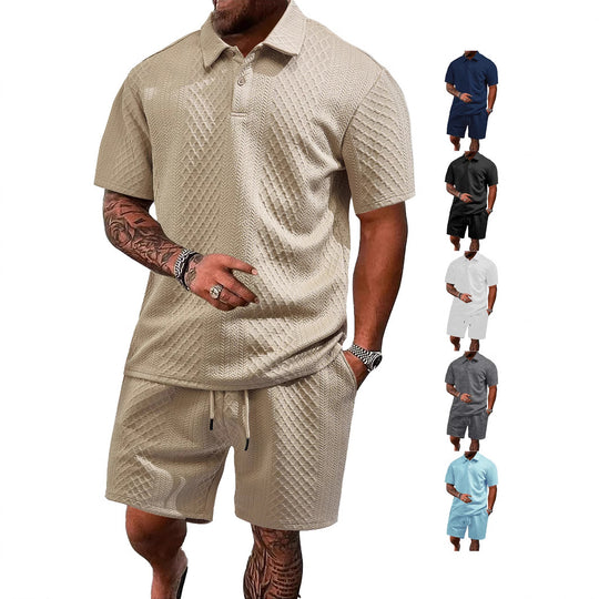 Herren zwei-teiliges Outfit mit strukturierter Oberfläche und praktischen Taschen EB