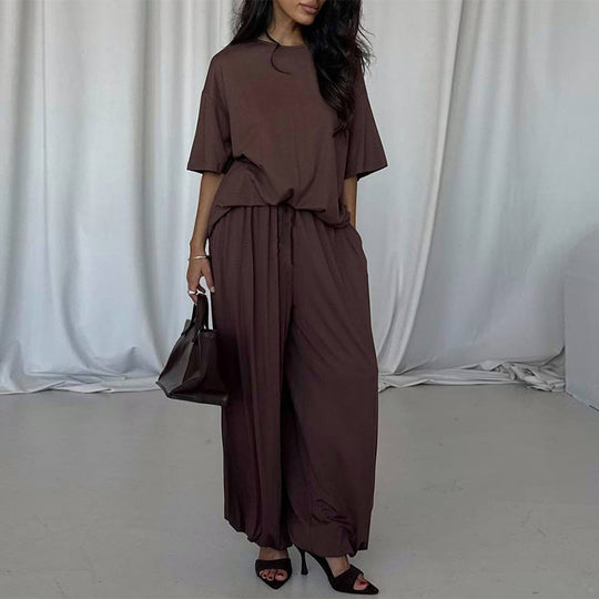 Damen elegantes Maxi-Kleid mit weit geschnittenem Cardigan EB