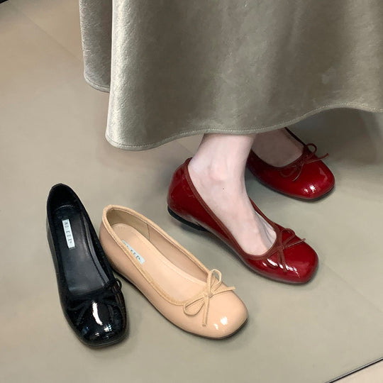 Damen Ballerinas mit dekorativer Schleifenverzierung und bequemer Sohle EB