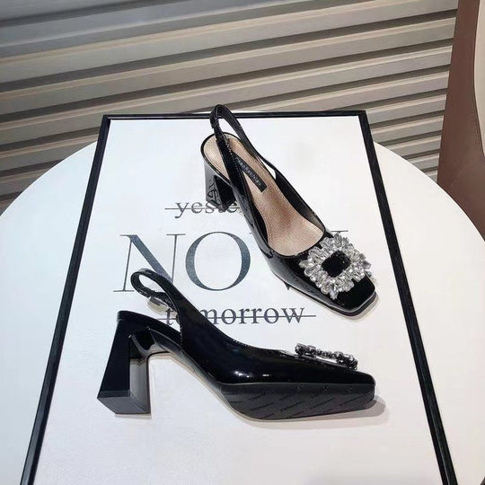 Damen Sling-Pumps mit elegantem Blüten-Detail EB