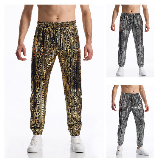 Herren Glamouröse Pailletten-Jogginghose EB