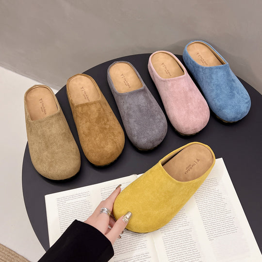 Damen Komfortable Clogs aus hochwertigem Wildleder EB