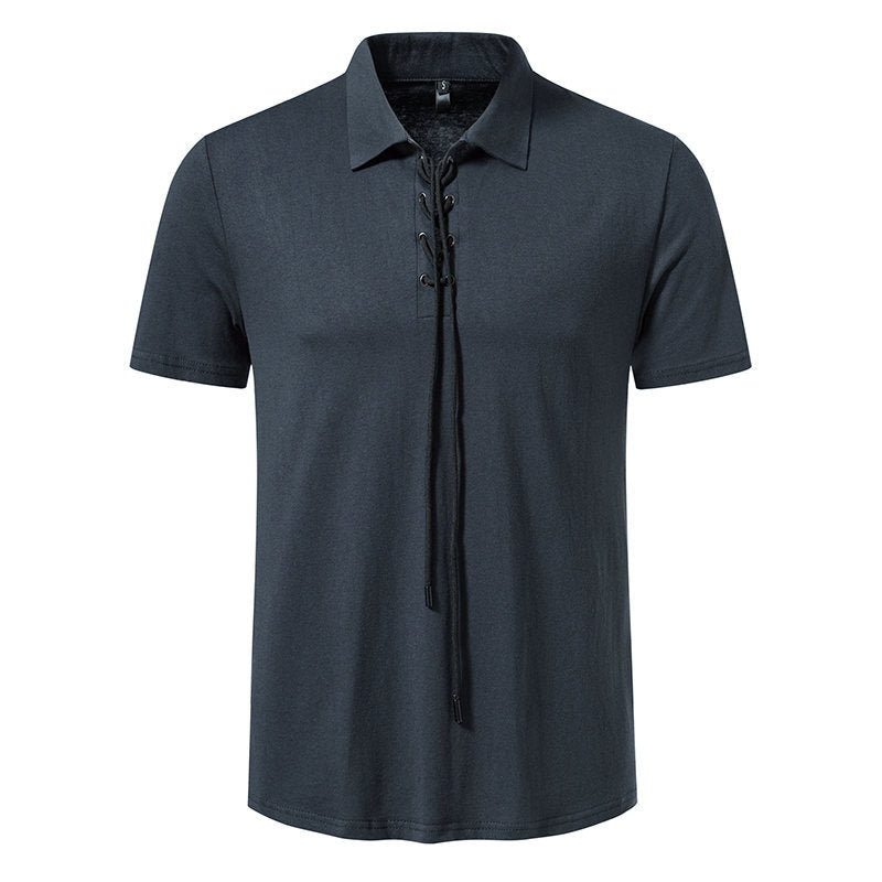Herren Polo-Shirt mit einzigartigem Schnürdesign EB