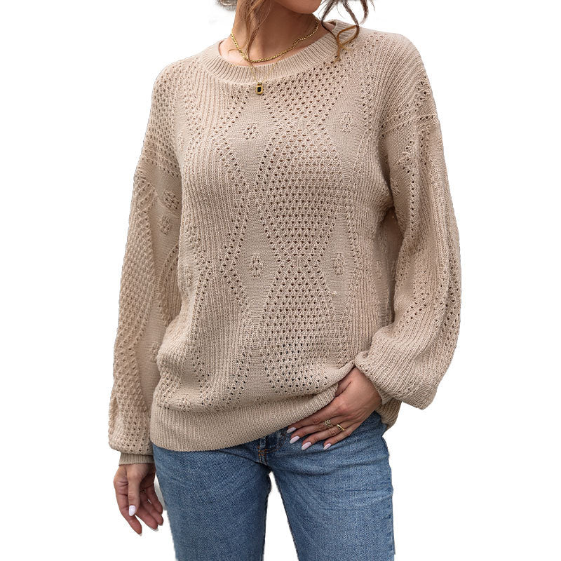 Damen Strickpullover mit luftiger Struktur EB