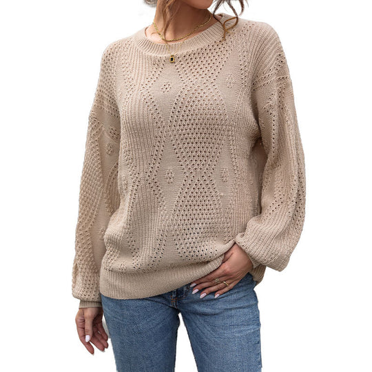 Damen Strickpullover mit luftiger Struktur EB