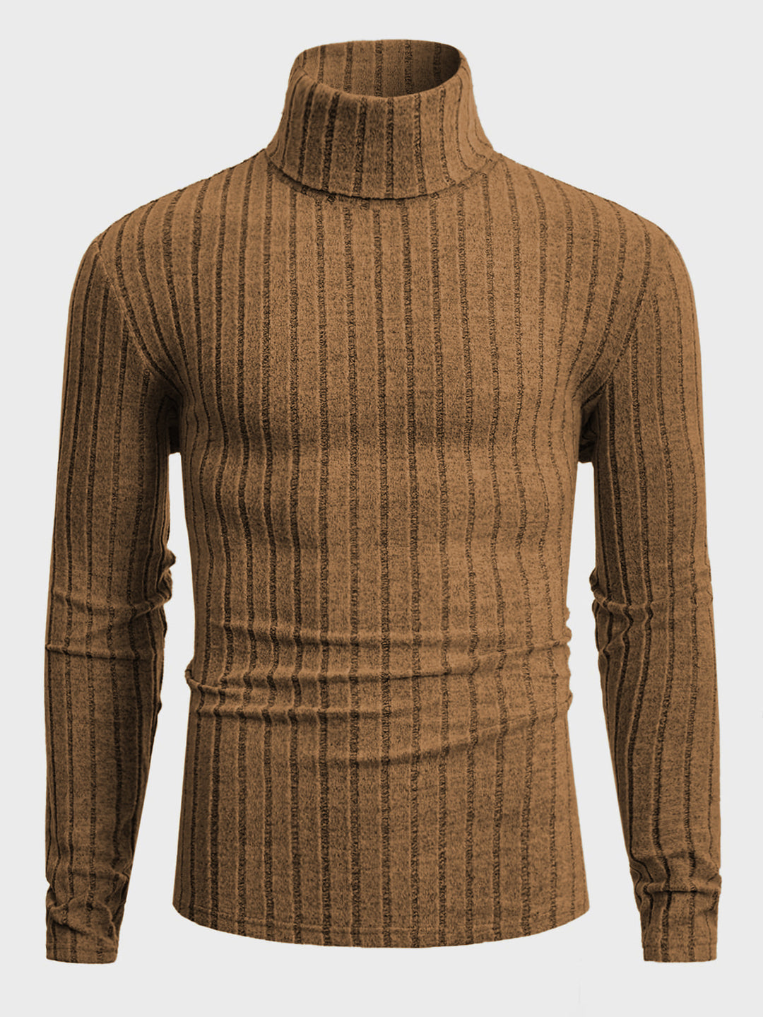 Damen Strickpullover mit hohen Kragen und feiner Rippenstruktur EB